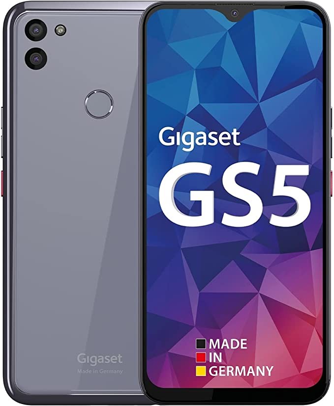 Gigaset GS5 Smartphone - Made in Germany - 48MP Camera System - Long-lasting 4500 mAh Replacement Battery - Tempered Glass Back - Wireless Charging - 4GB RAM + 128GB Memory - Android 11