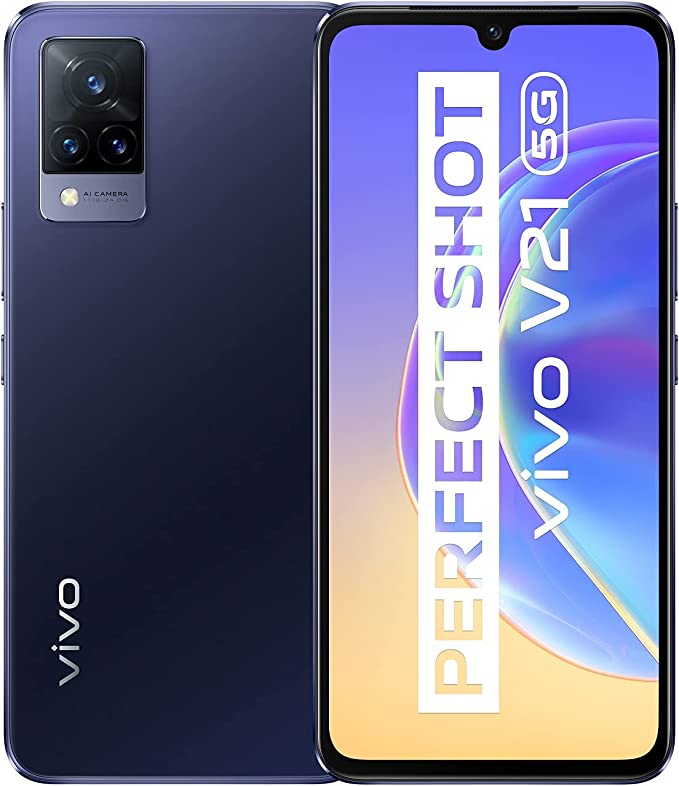 VIVO V21 5G Smartphone, Android Mobile Phone without Contract, 8 GB + 128 GB Dual SIM 6.44 Inch AMOLED Display, 33 W Fast Charging, 4000 mAh Battery, 90 Hz High Photo Rate 44 MP Front Camera