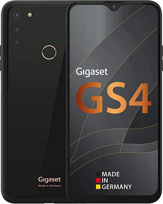 Gigaset GS4 Smartphone - Made in Germany - Powerful 4300 mAh Replaceable Battery with Quick Charge Function - 6.3 Inch Full HD+ V-Notch Display - 4 GB RAM + 64 GB Internal Memory - Android 10