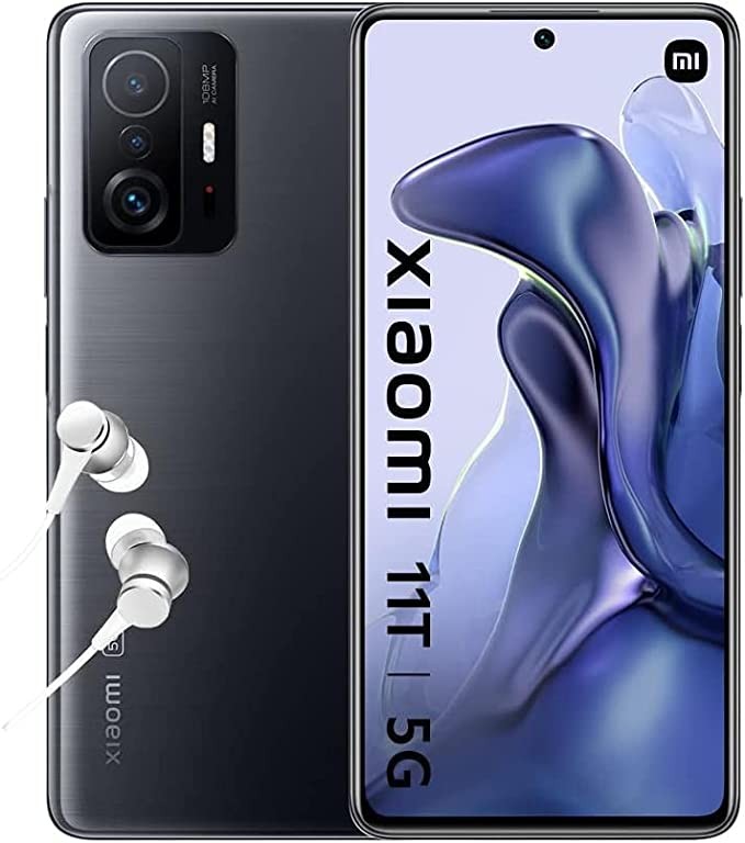 Xiaomi 11T 5G smartphone + headphones (8 + 128 GB, 6.67 inches 120 Hz AMOLED display and Dolby Vision, 108 MP in professional quality, Qualcomm Snapdragon 888, 120 W Xiaomi Hyper Charge)